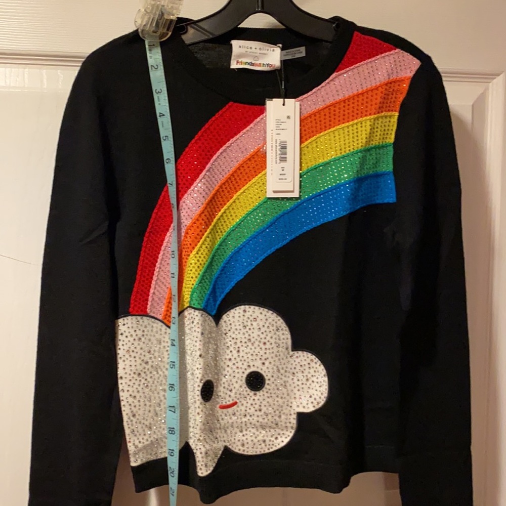 Alice+Olivia x Friends With You Connie Rainbow Top NWT - Picture 11 of 12